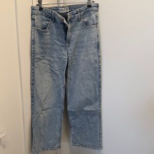 Abercrombie Kids High Rise Wide Leg Jeans - Light Blue